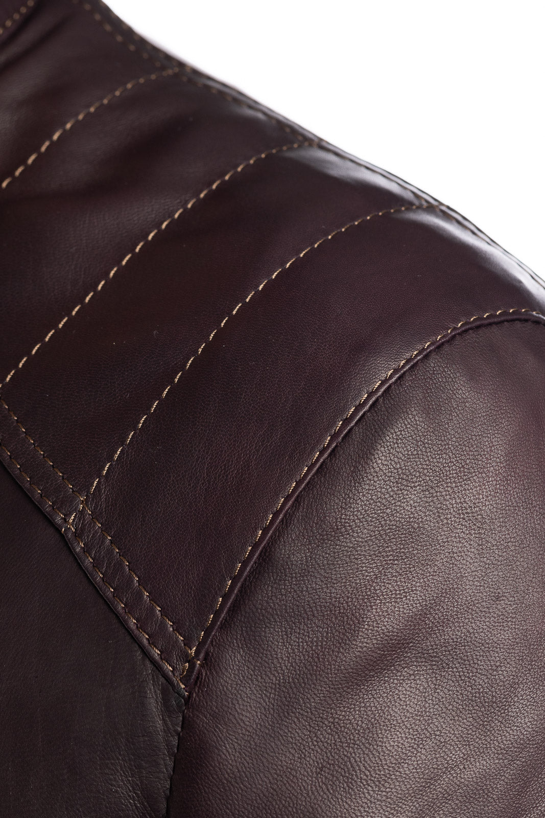 Giacca in pelle con zip PIT testa di moro con lana elasticizzata