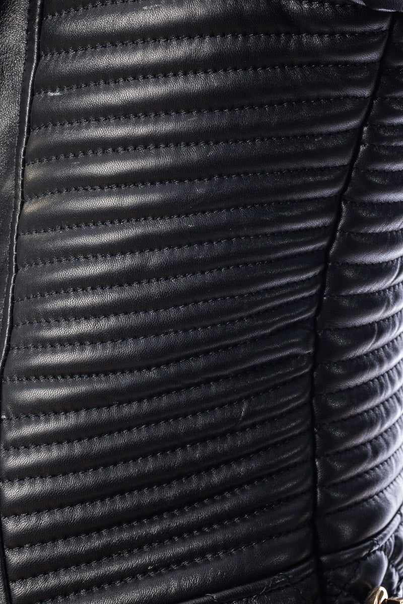 Giacca in pelle donna con zip chiodo 3000 punti a mano