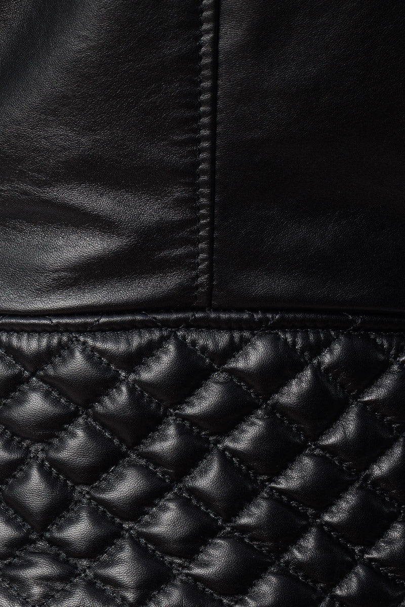 Giacca in pelle donna con zip chiodo 3000 punti a mano