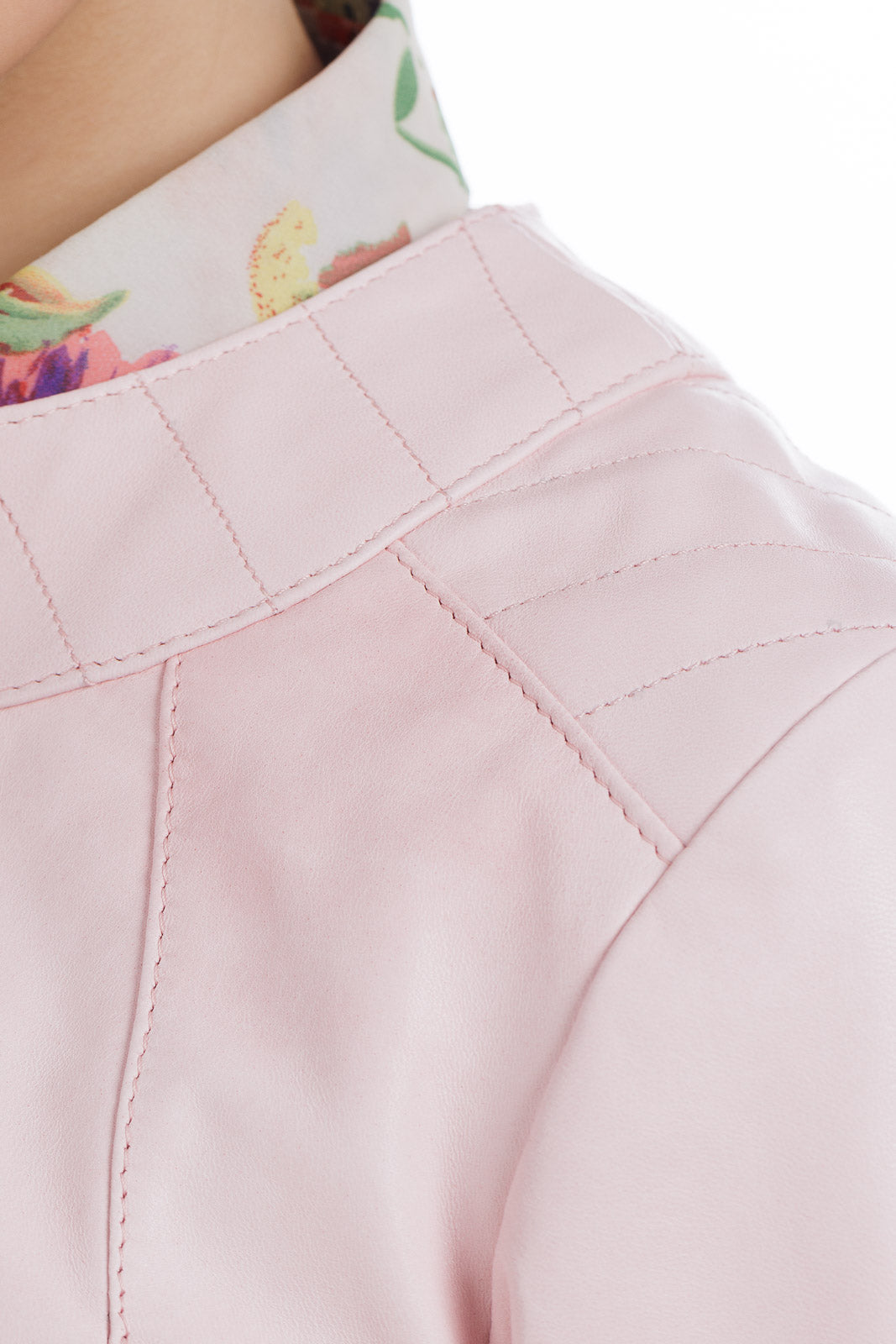 Giacca in pelle donna con zip CRISTINA rosa