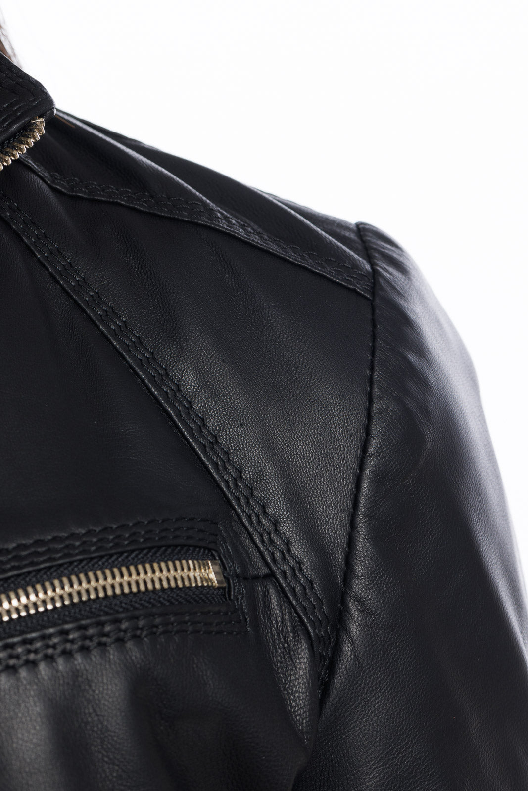 Giacca in pelle donna con zip FAY nero