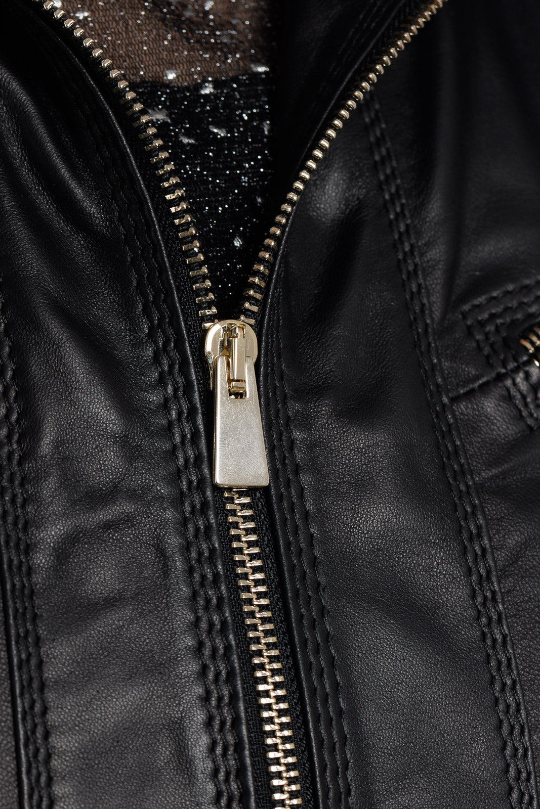 Giacca in pelle donna con zip FAY nero