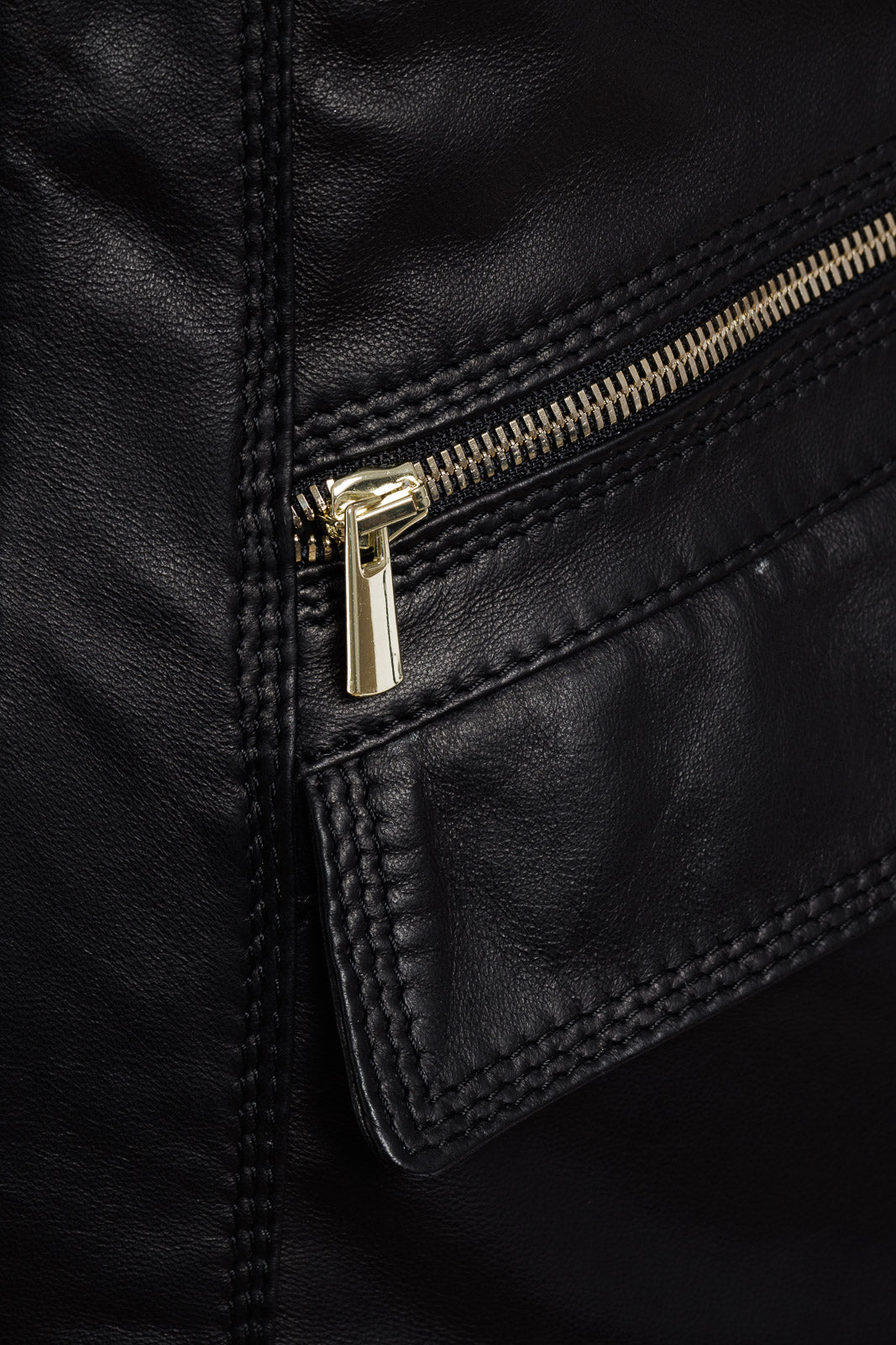 Giacca in pelle donna con zip FAY nero