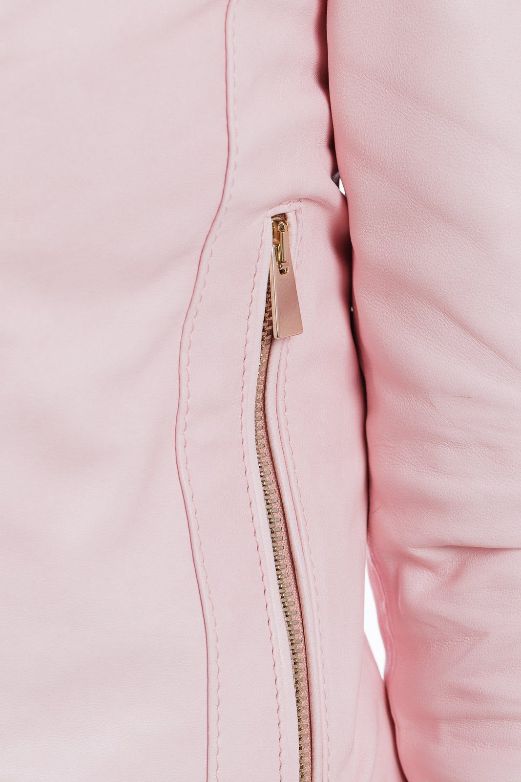Giacca in pelle donna con zip GABY staccabile rosa