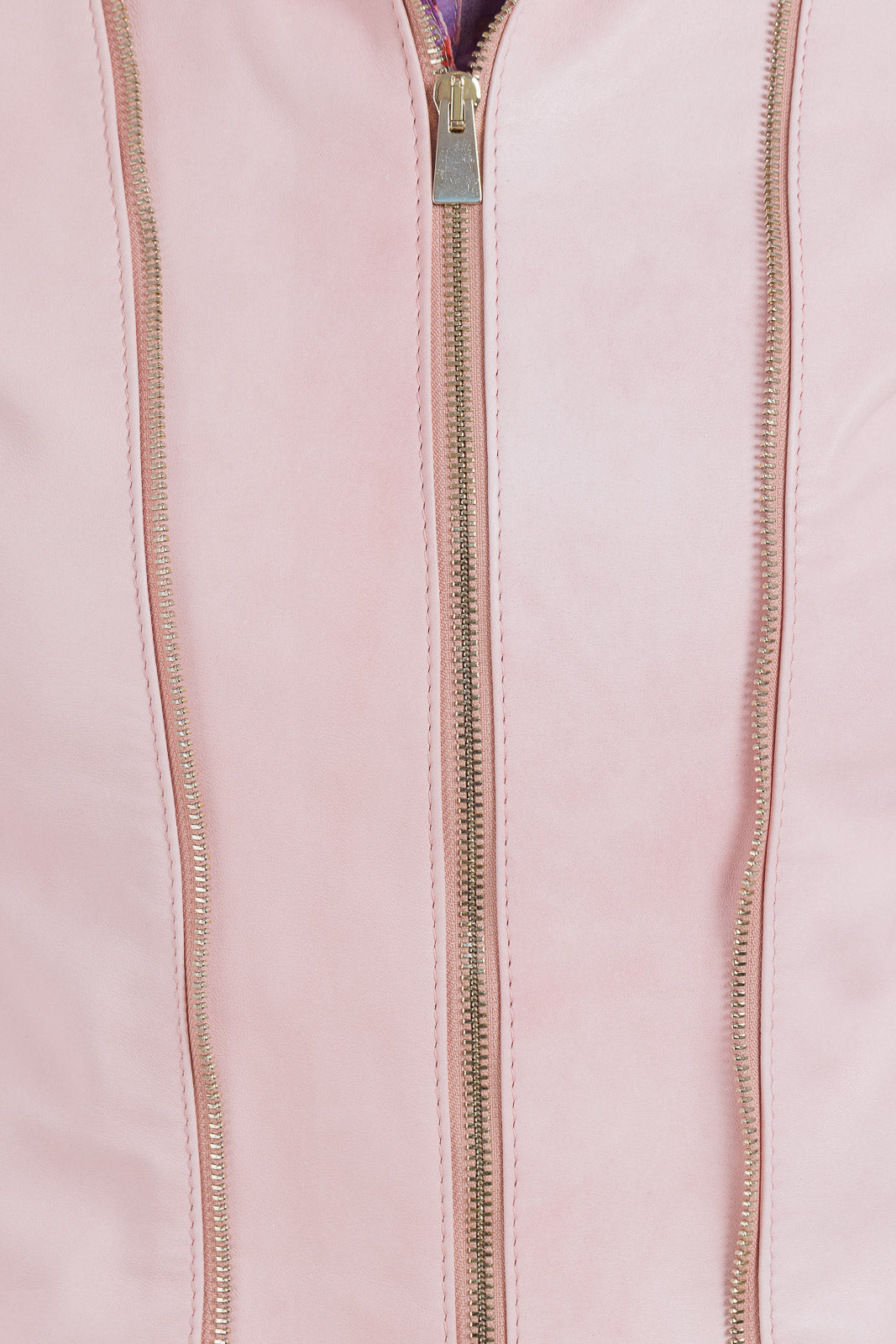 Giacca in pelle donna con zip GABY staccabile rosa