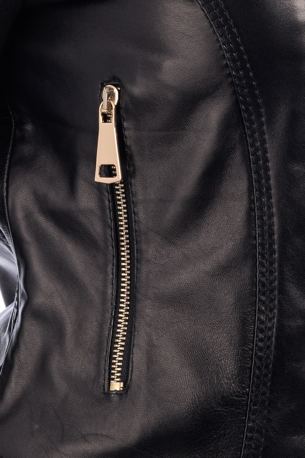 Giacca in pelle donna con zip PIT 2 nero