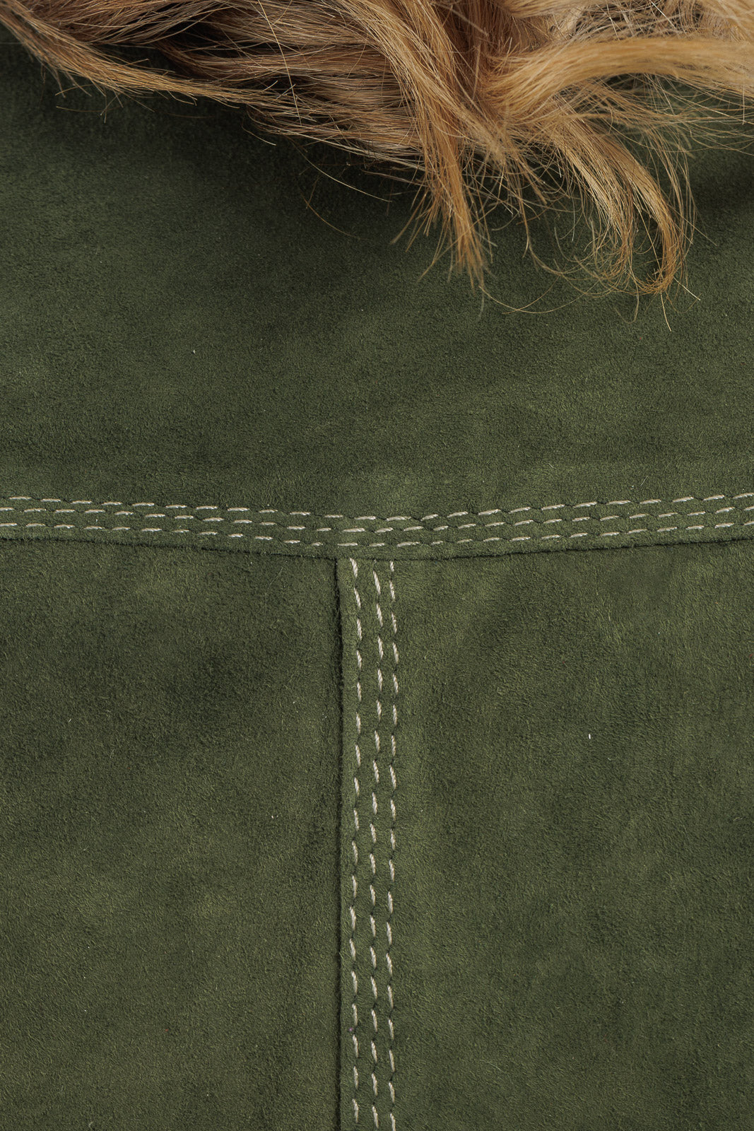 Giacca verde in camoscio di renna donna con zip PIT