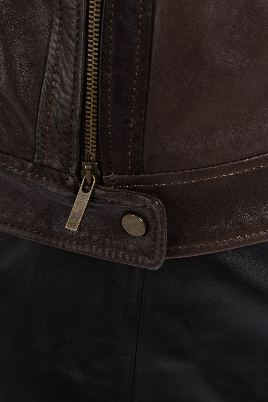 Giacca in pelle donna con zip SKY testa di moro