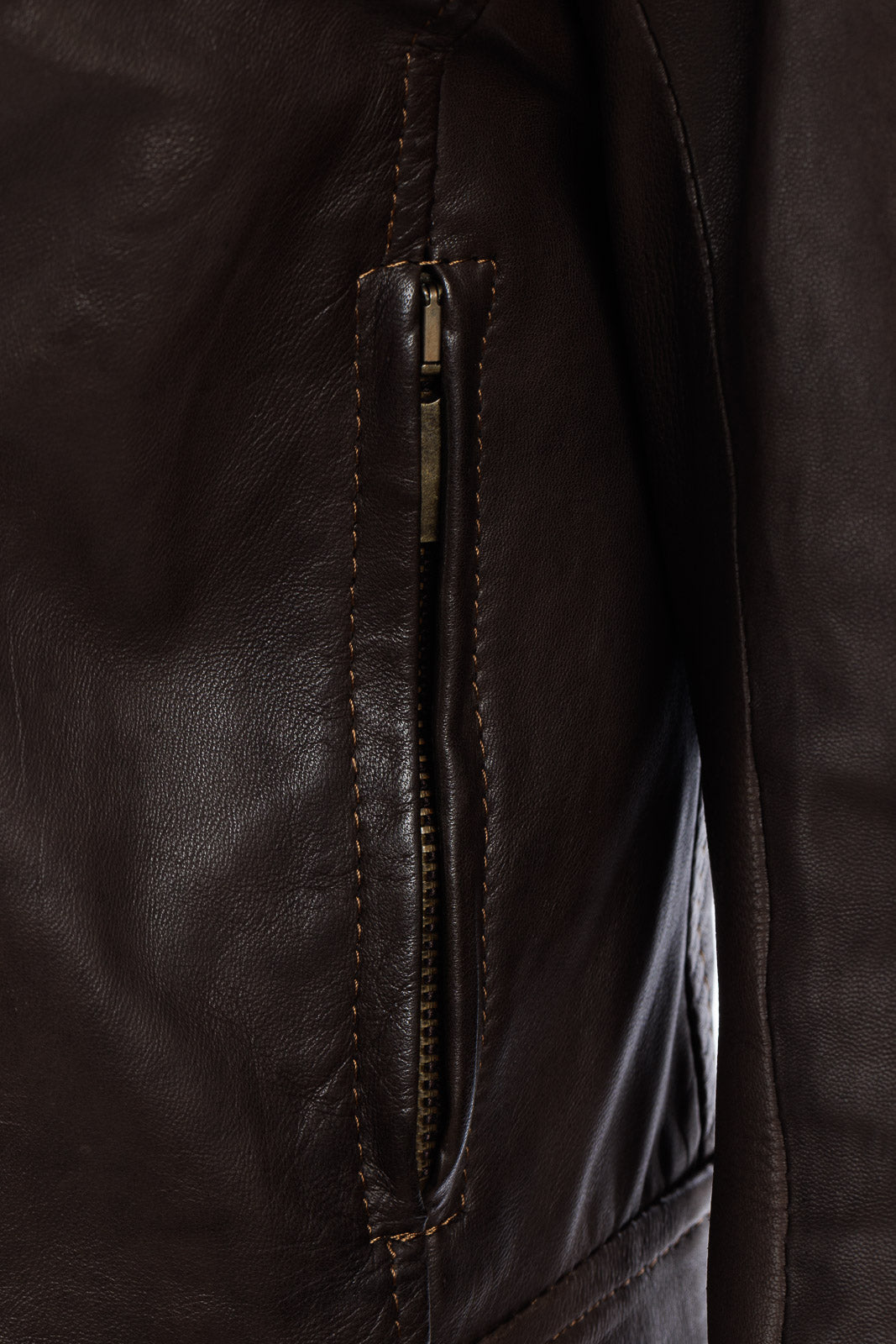 Giacca in pelle donna con zip SKY testa di moro