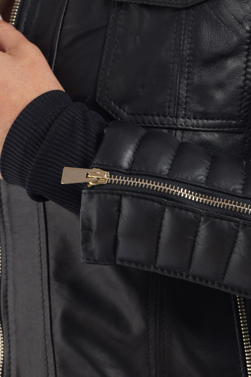 Giacca in pelle donna con zip why