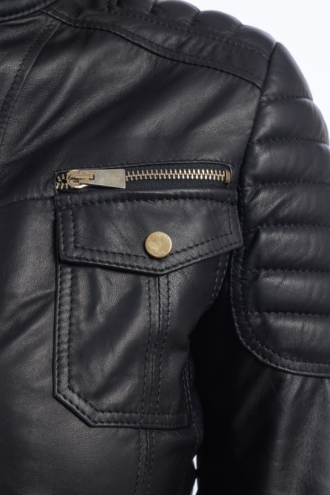 Giacca in pelle donna con zip why