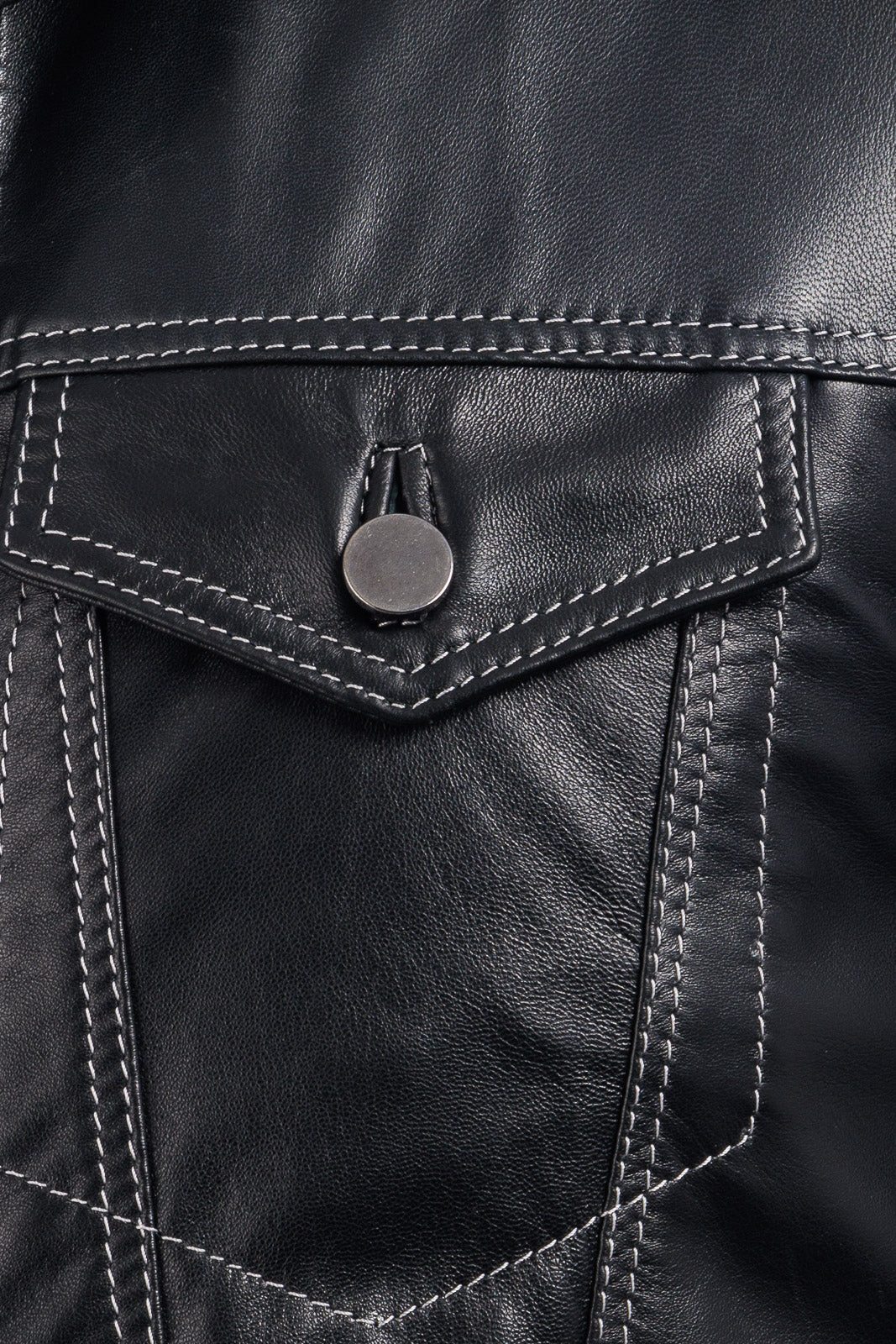 Giacca in pelle nera con collo e gilet staccabile pelo nero JEANS