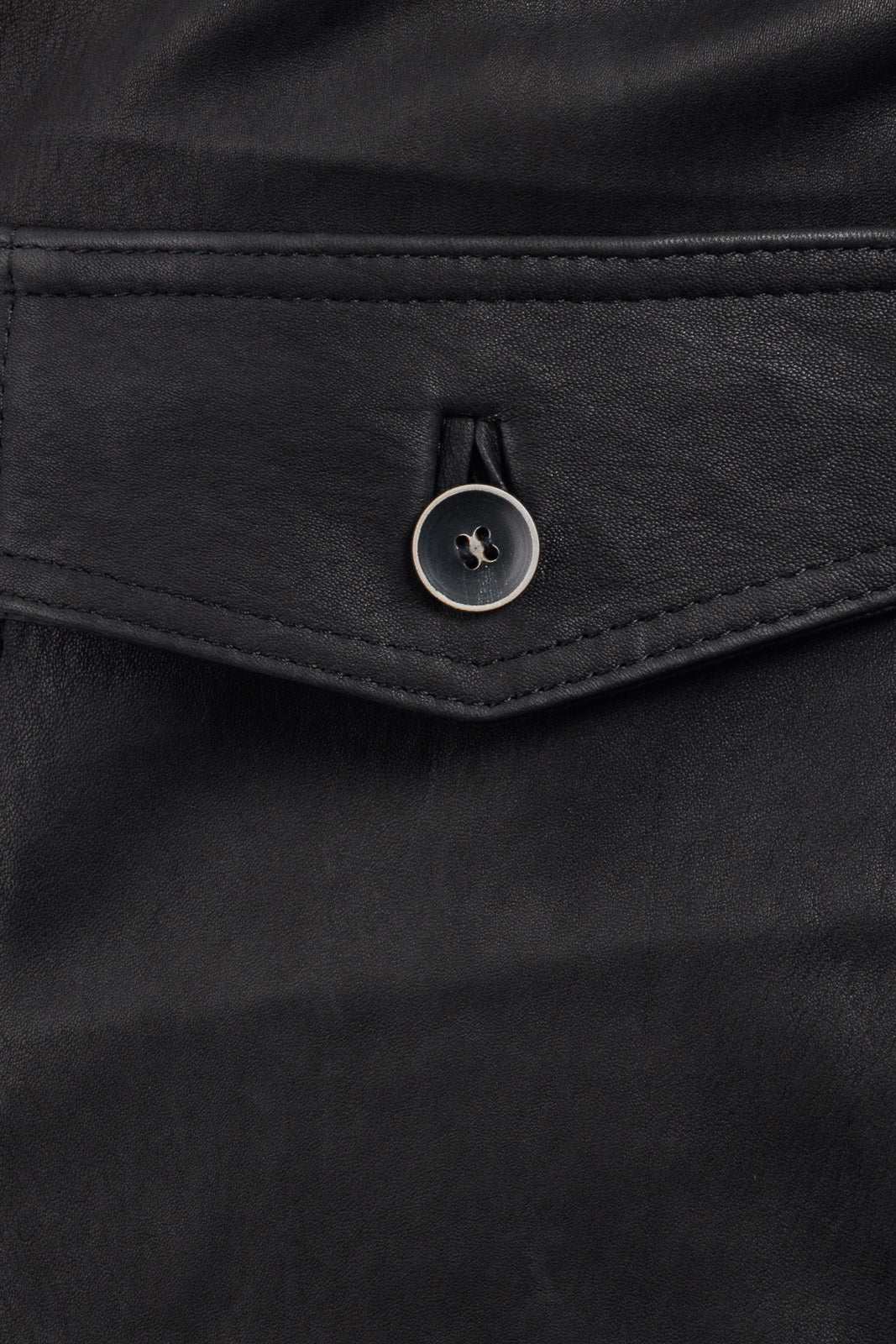 Bomber in pelle uomo con bottoni e zip VAST elasticizzato nero