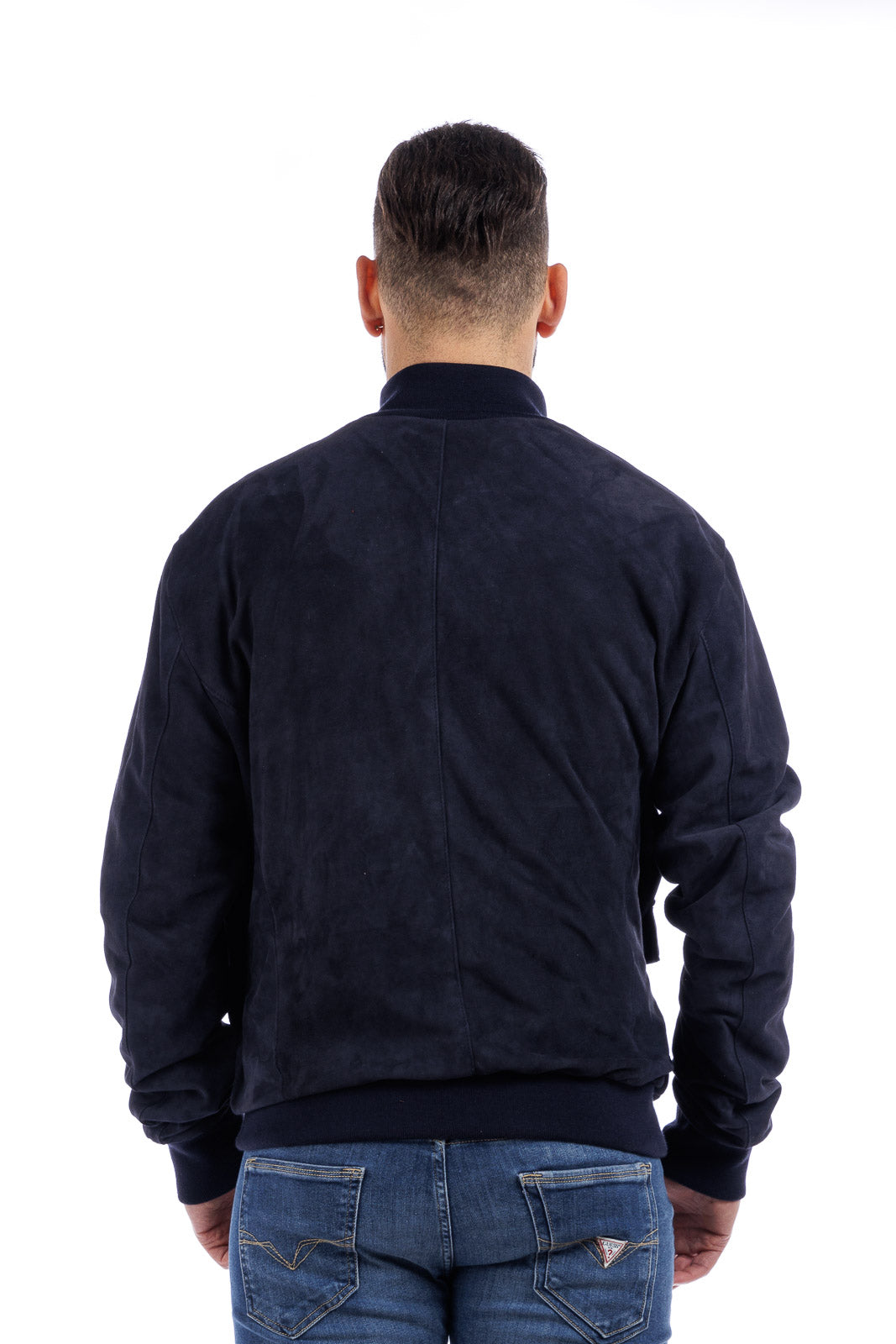 Giacca blu in camoscio di renna BOTT