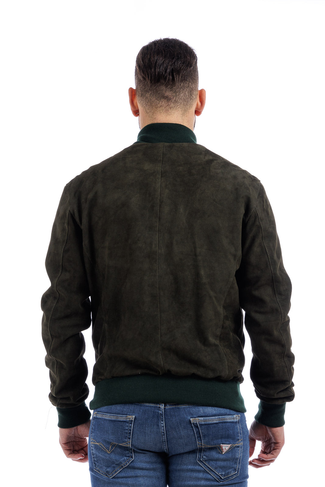 Giacca in camoscio di renna verde uomo BOTT