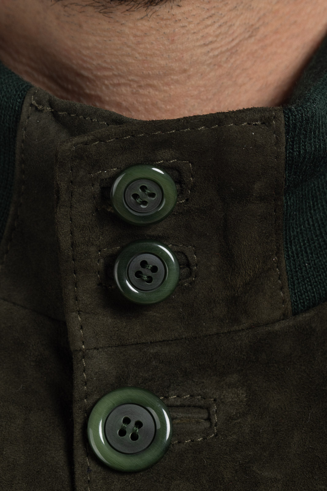 Giacca in camoscio di renna verde uomo BOTT