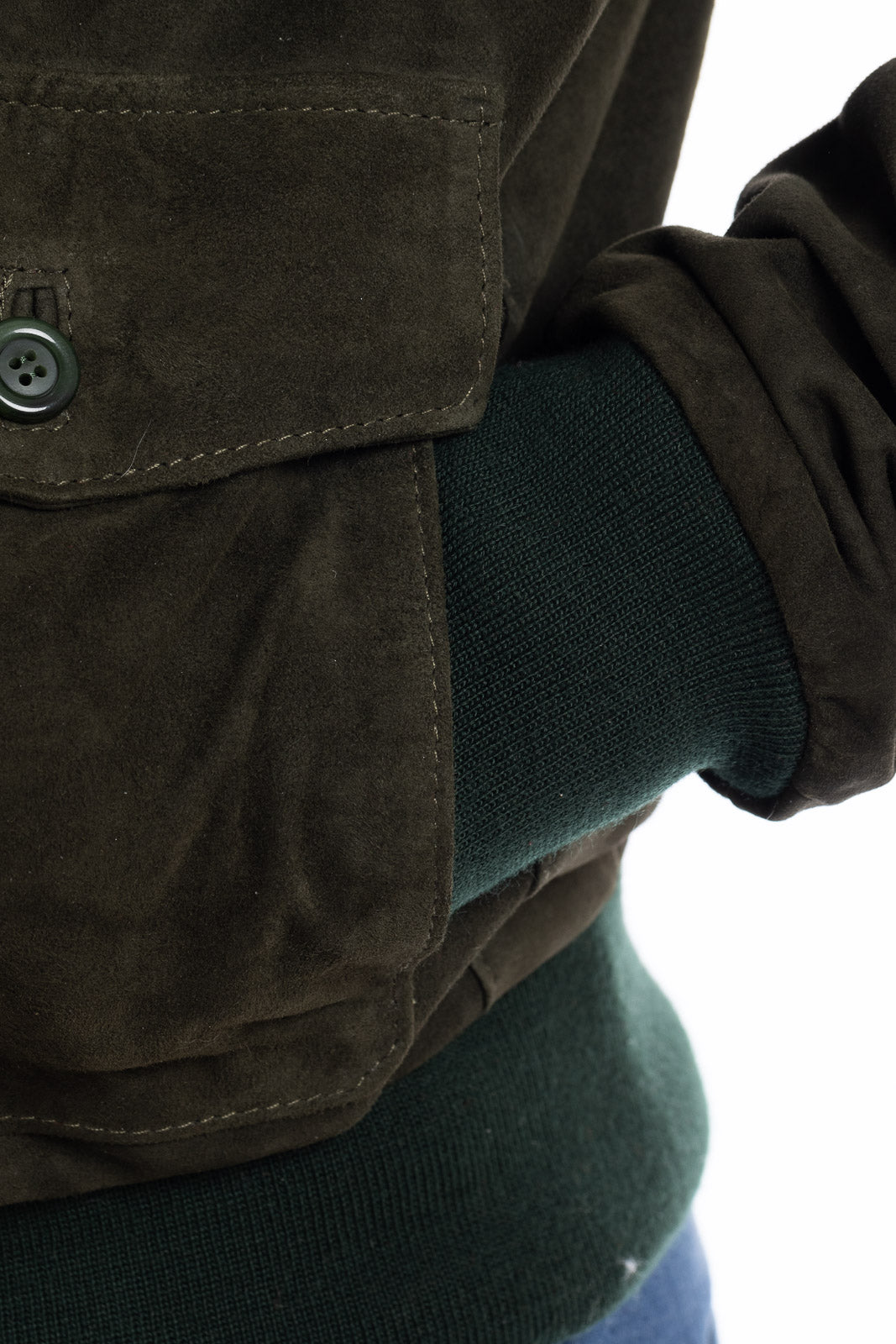 Giacca in camoscio di renna verde uomo BOTT