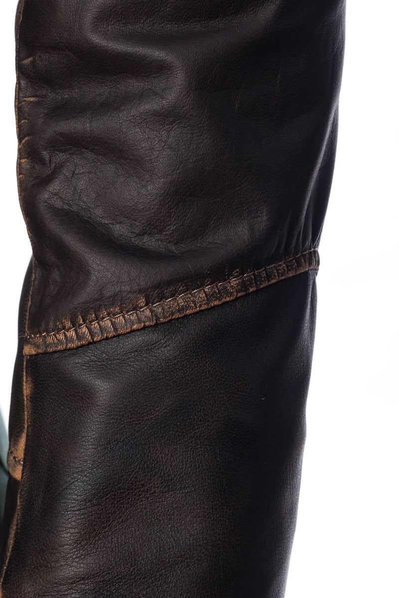Giacca in vera pelle con zip uomo SCAB