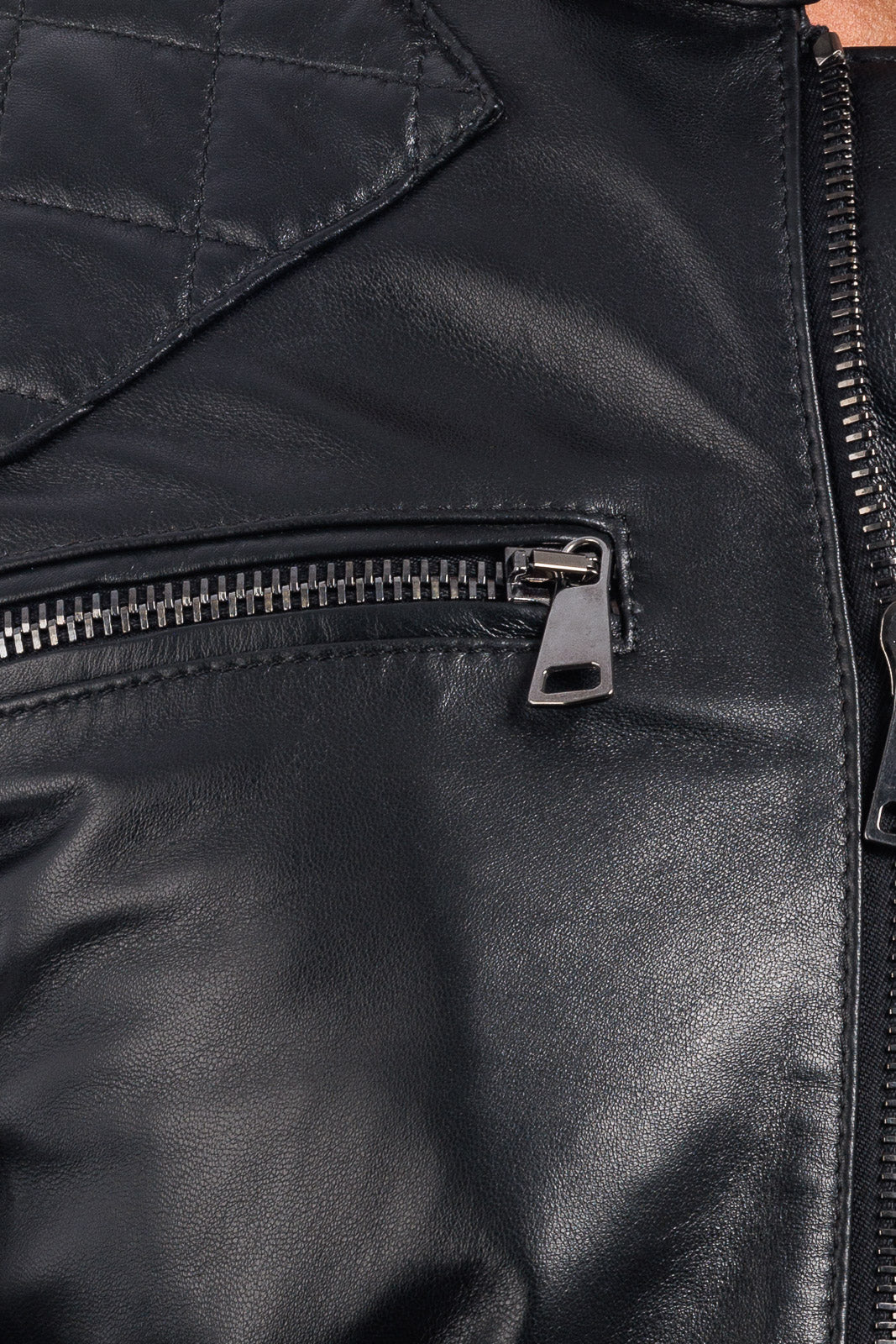Giacca in vera pelle uomo con zip BEK