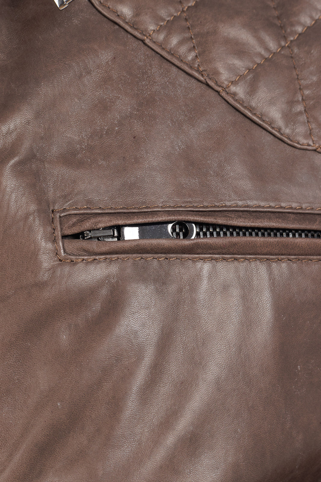 Giacca in pelle naturale uomo con zip BEK