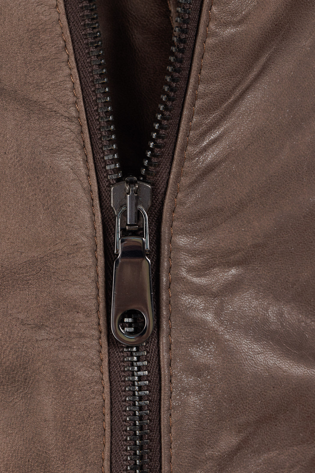 Giacca in pelle naturale uomo con zip BEK