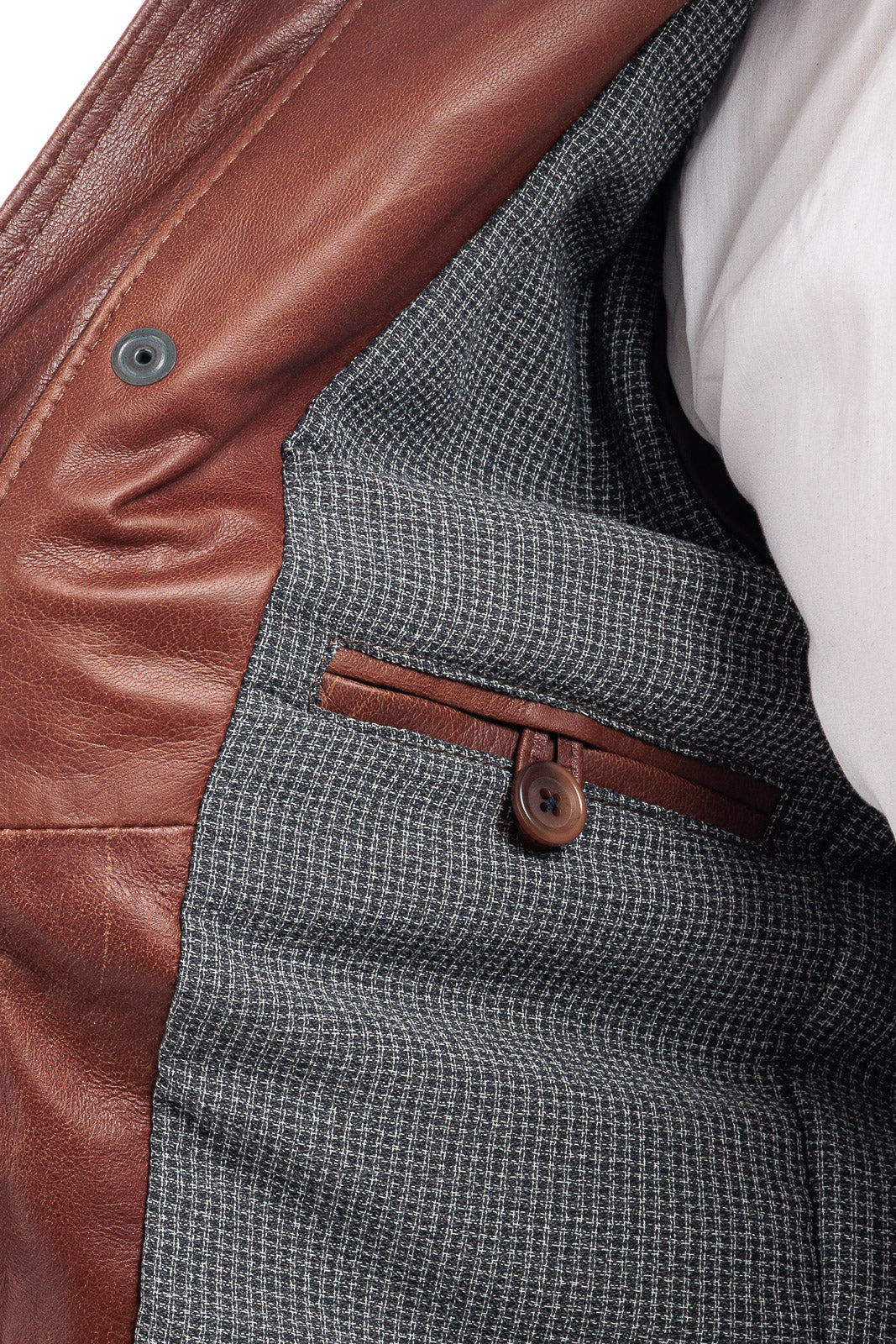 Giacca in vera pelle uomo con zip BELL sc marrone