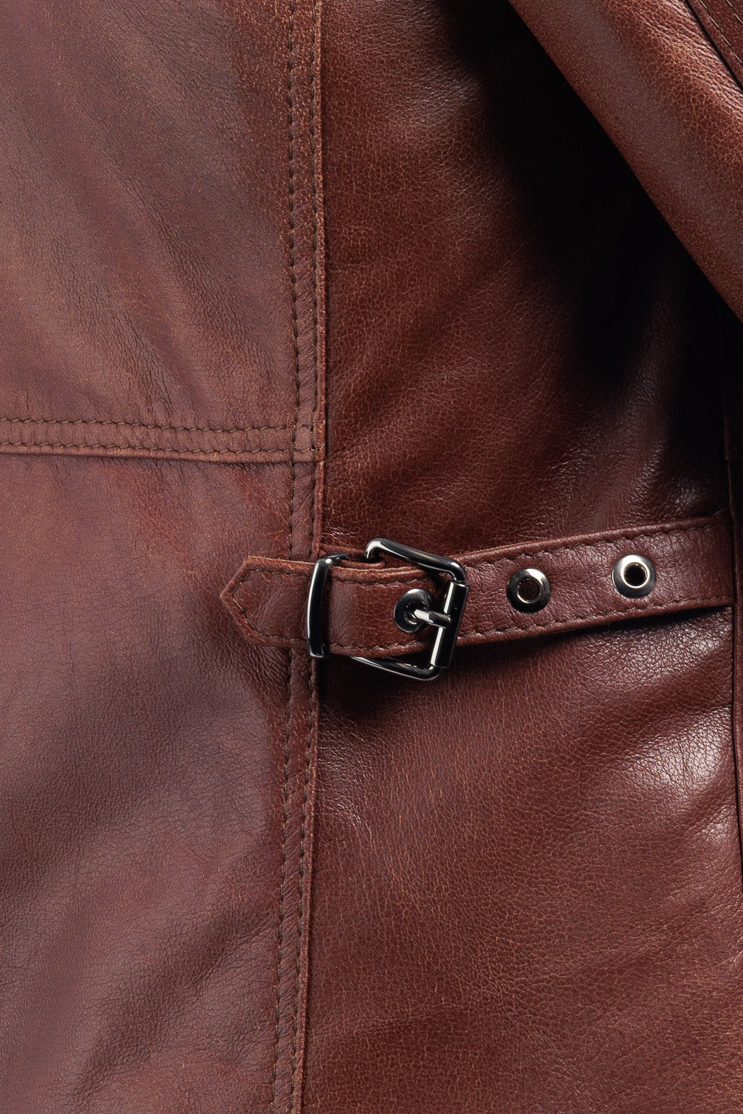 Giacca in vera pelle uomo con zip BELL sc marrone