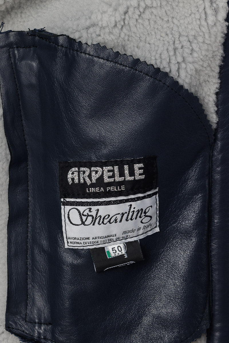 Bomber montone uomo con zip Polo Shearling blu