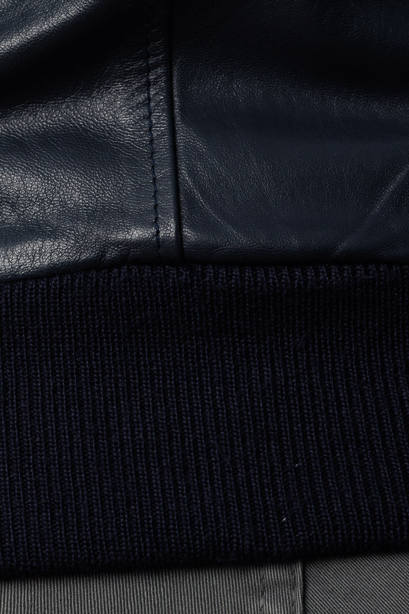 Bomber montone uomo con zip Polo Shearling blu