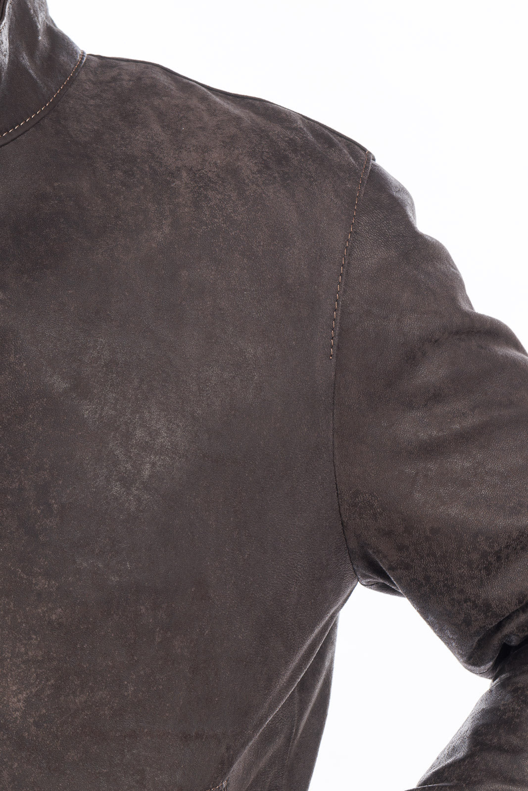 Giacca in vera pelle naturale uomo con zip Reese