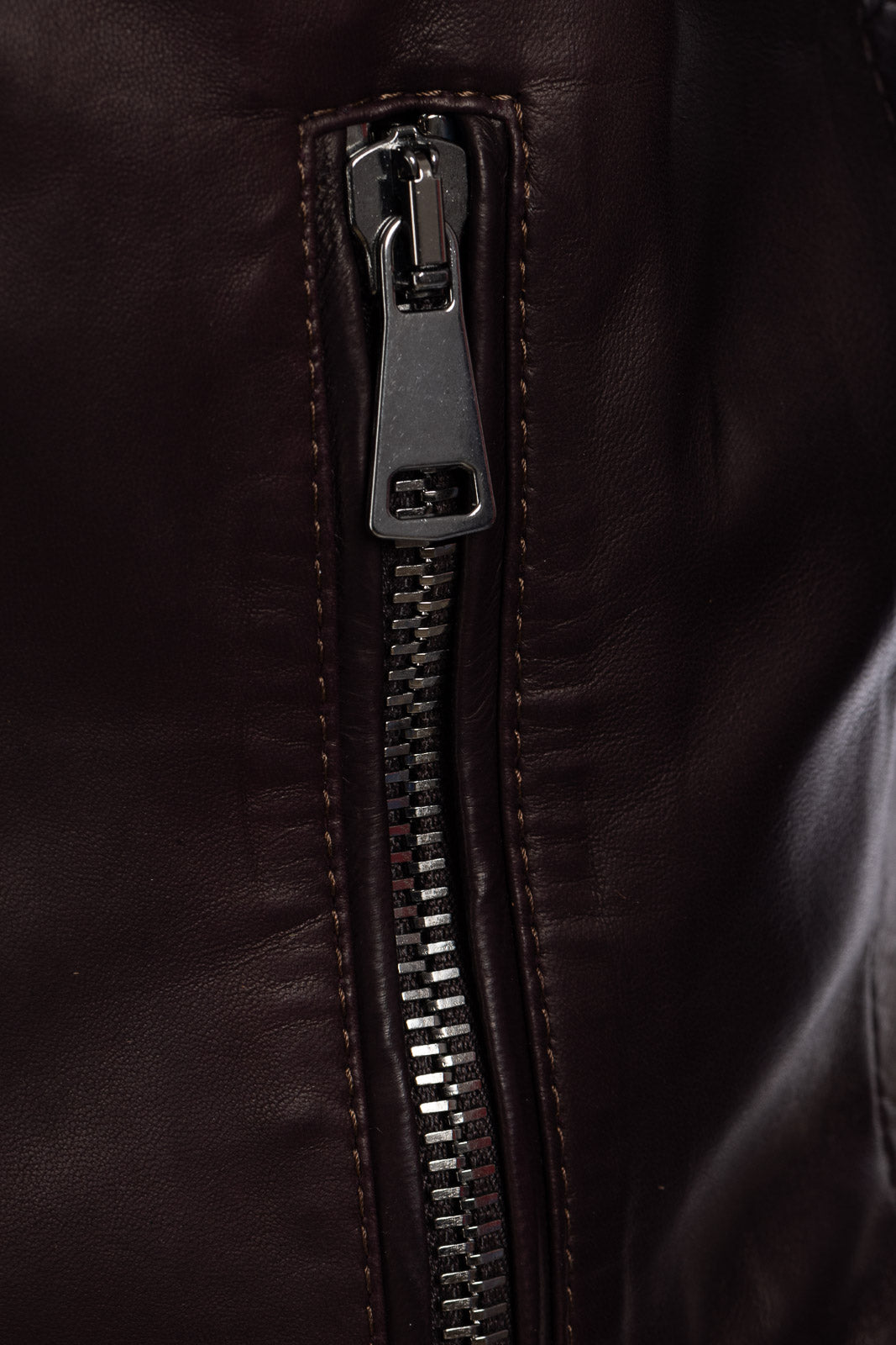 Giacca in vera pelle uomo con zip Reese testa di moro