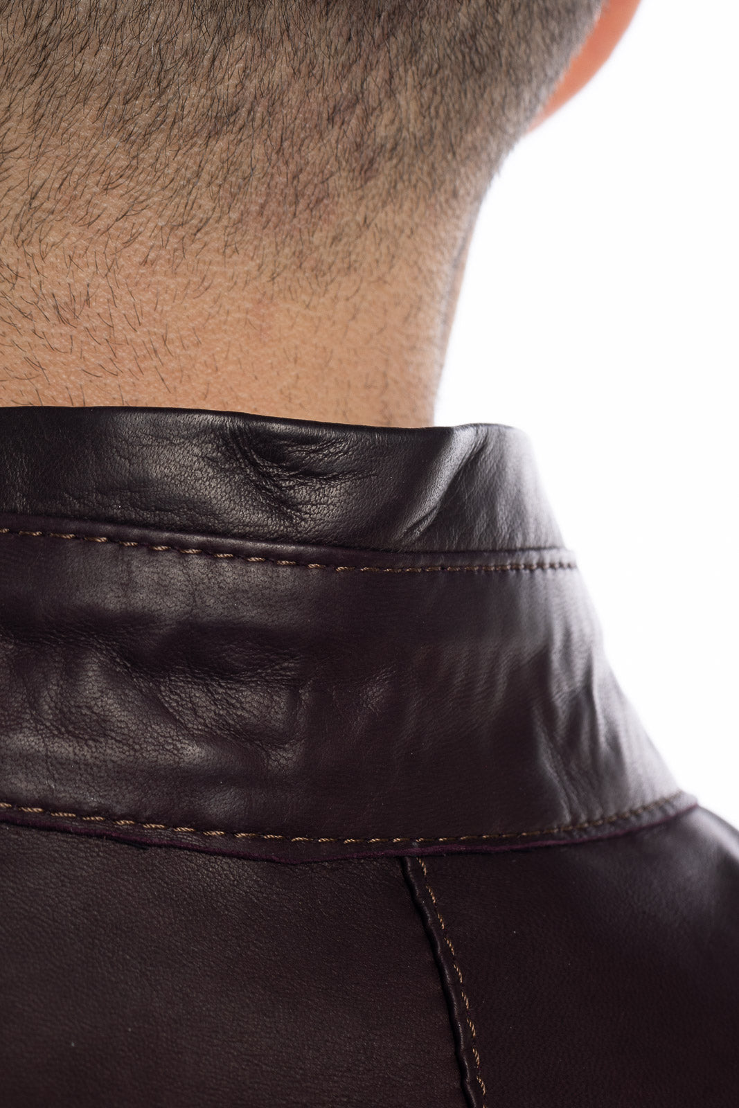 Giacca in vera pelle uomo con zip Reese testa di moro