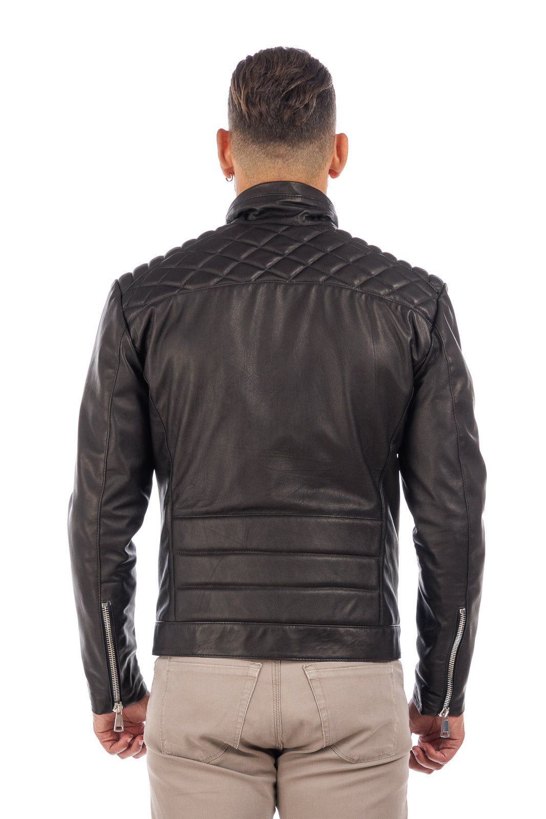 Giacca in vera pelle uomo nero STORM