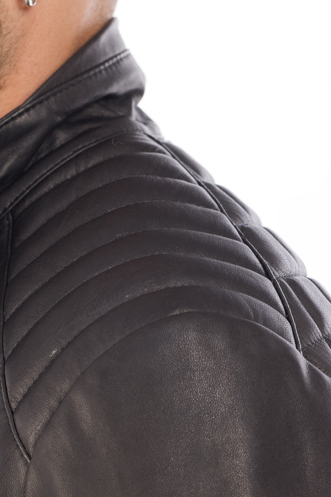 Giacca in vera pelle uomo nero STORM