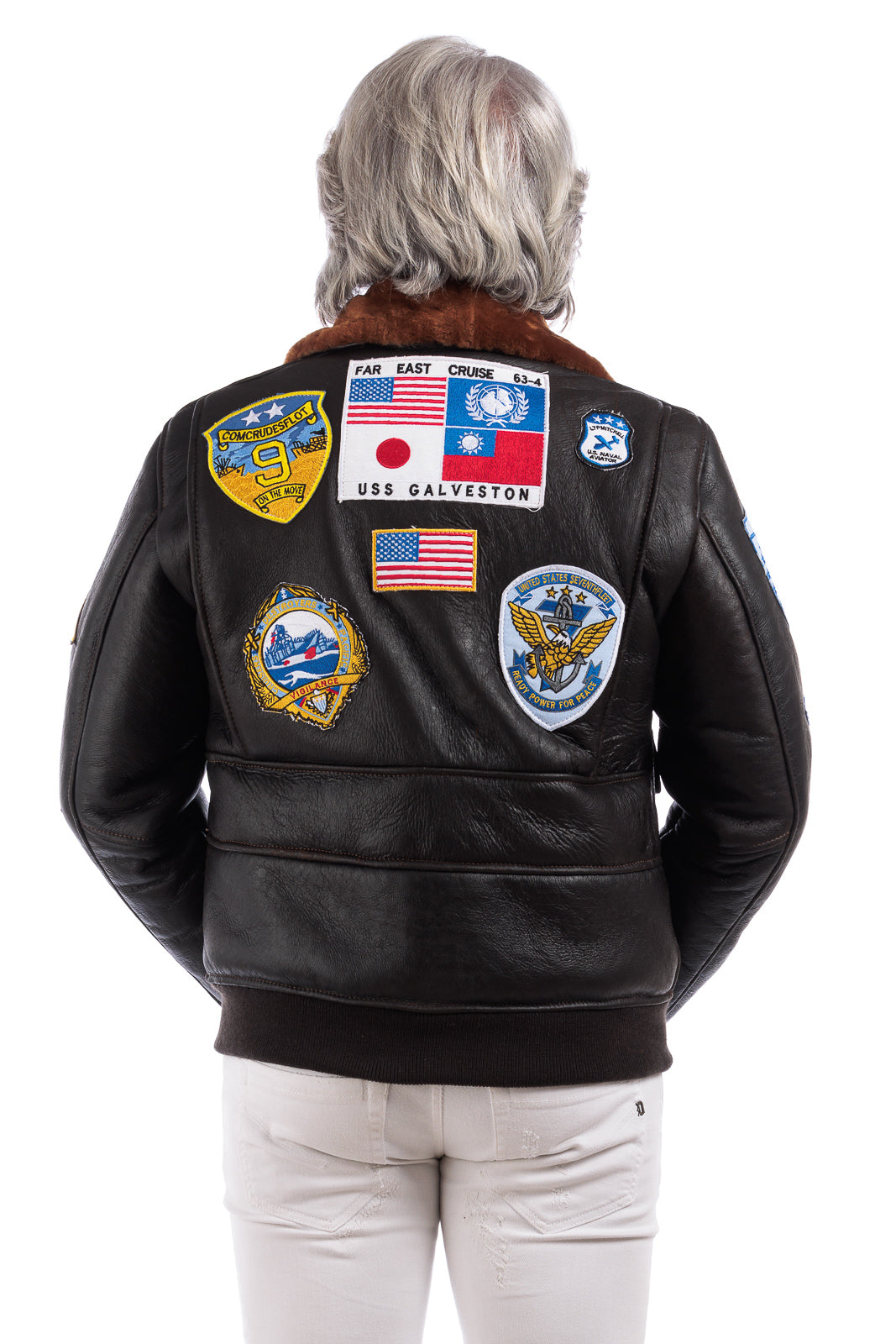 Giacca interamente in montone con zip uomo TOP GUN