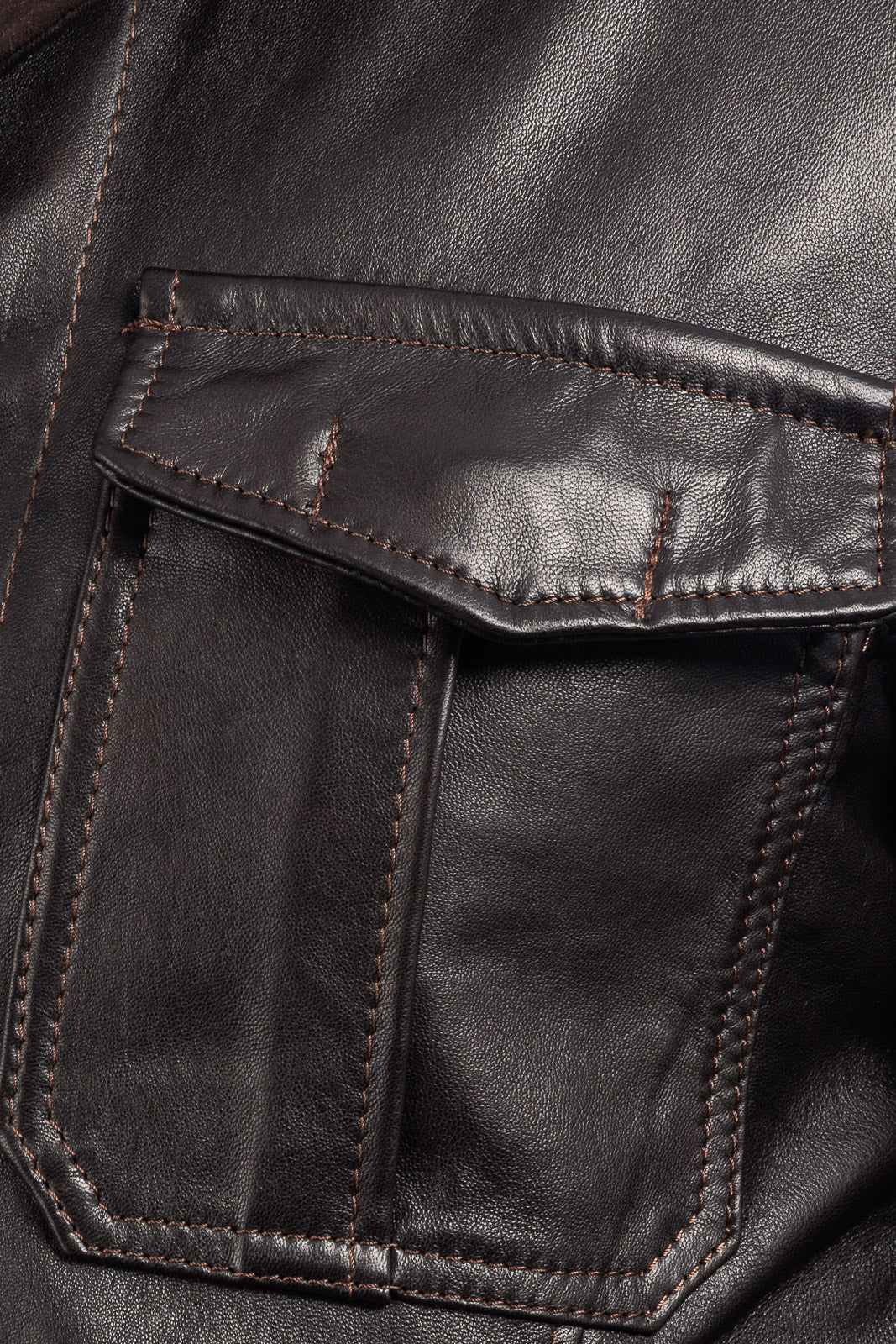 Giacca sahariana double face in pelle e camoscio idrorepellente uomo testa di moro