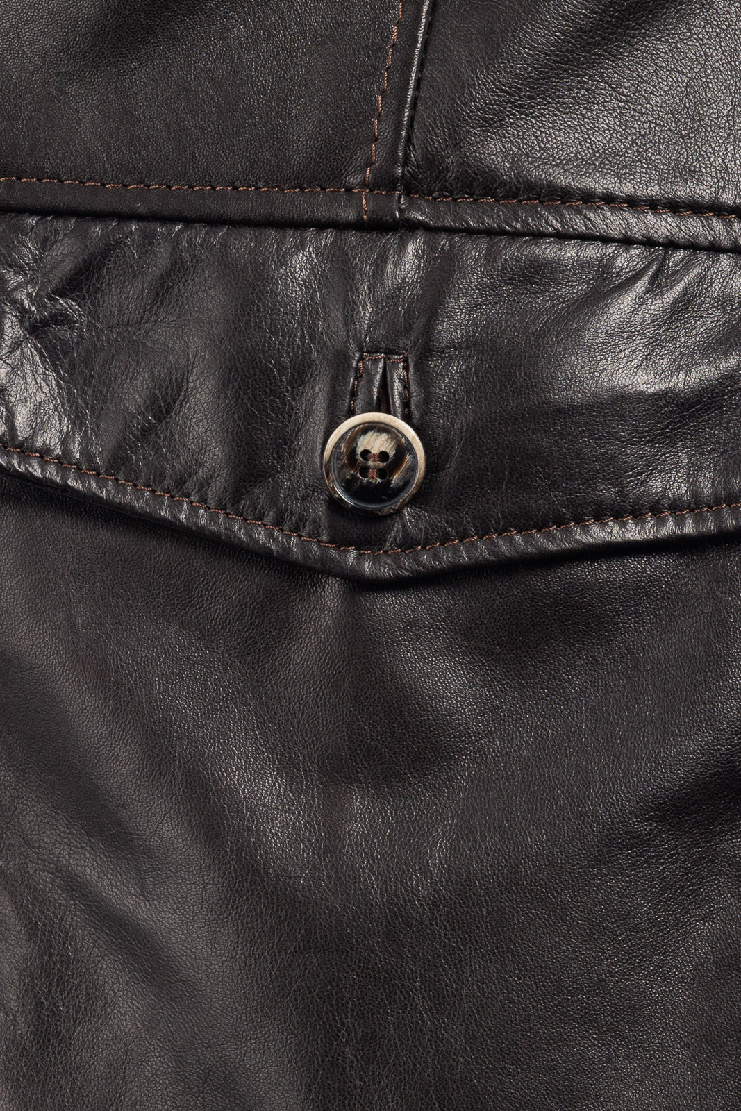 Giacca sahariana double face in pelle e camoscio idrorepellente uomo testa di moro