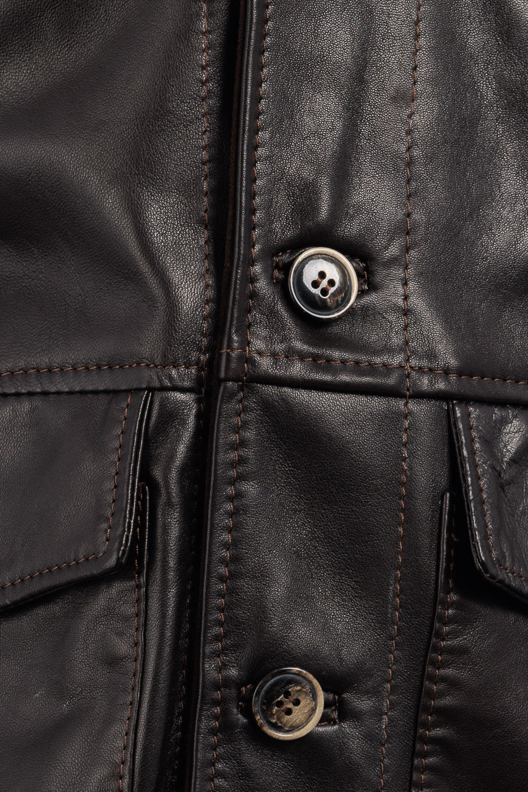Giacca sahariana double face in pelle e camoscio idrorepellente uomo testa di moro