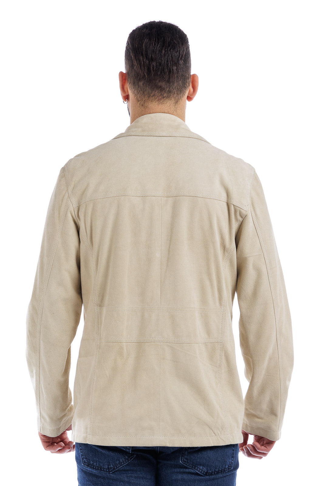 Giacca sahariana in camoscio uomo ghiaccio