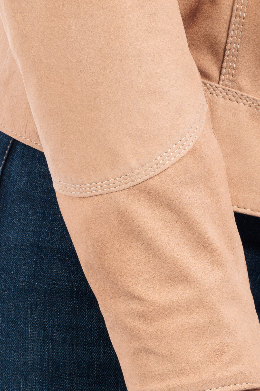 Giacca salmone in camoscio di renna donna con zip PIT