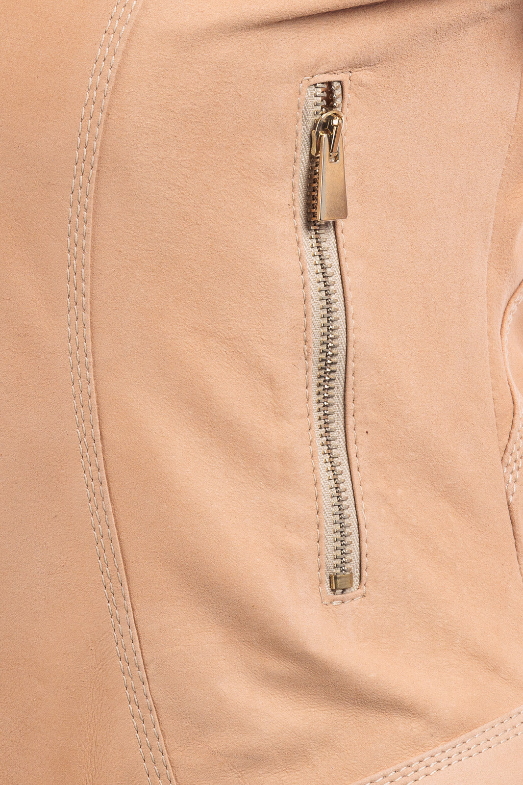 Giacca salmone in camoscio di renna donna con zip PIT