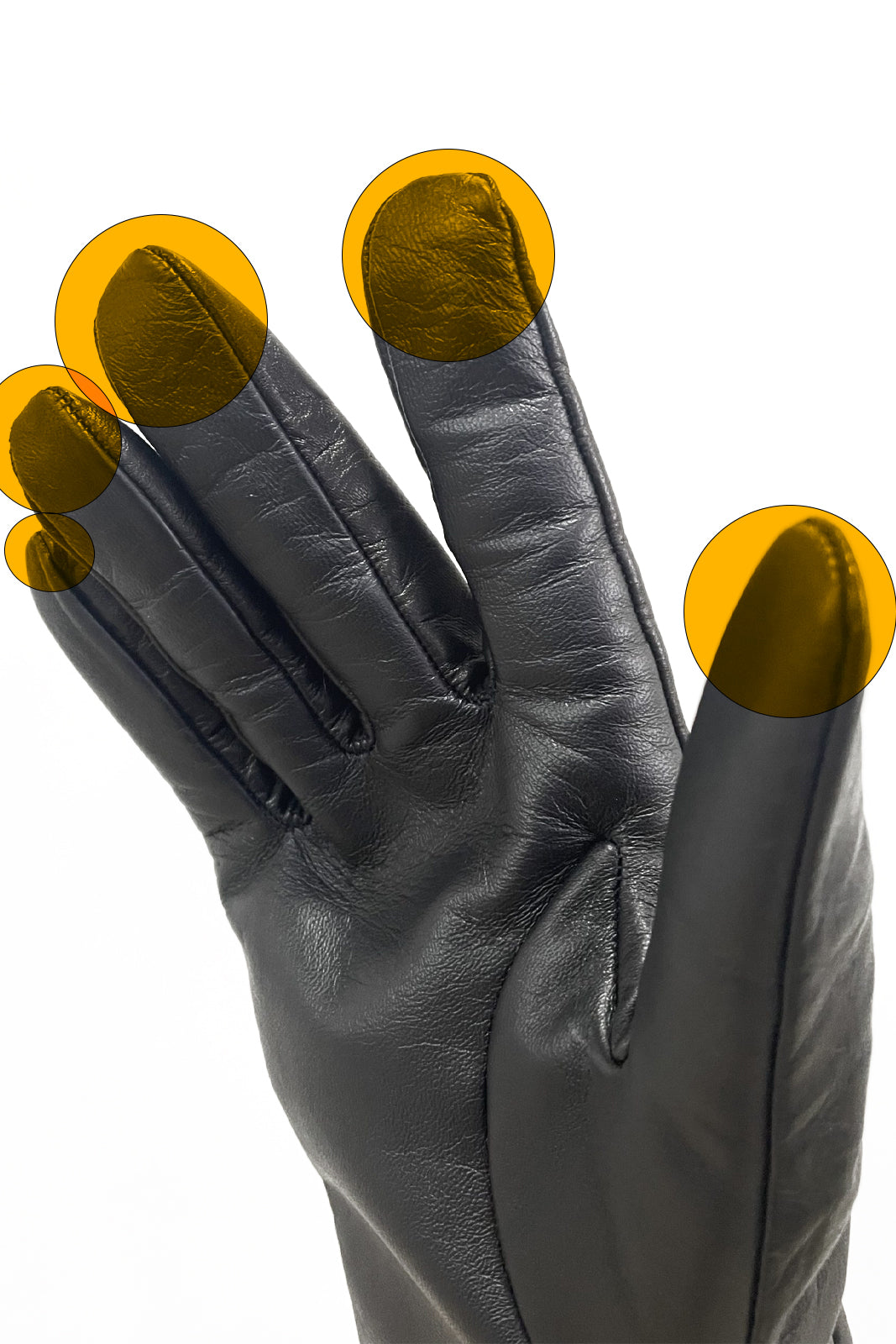 Guanto in vera pelle full touch da donna nero