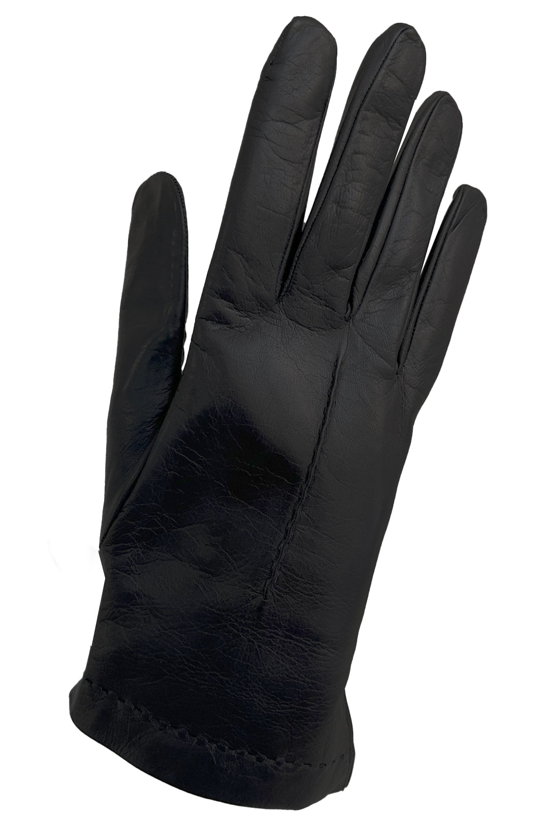 Guanto in vera pelle one stripe da donna nero foderato