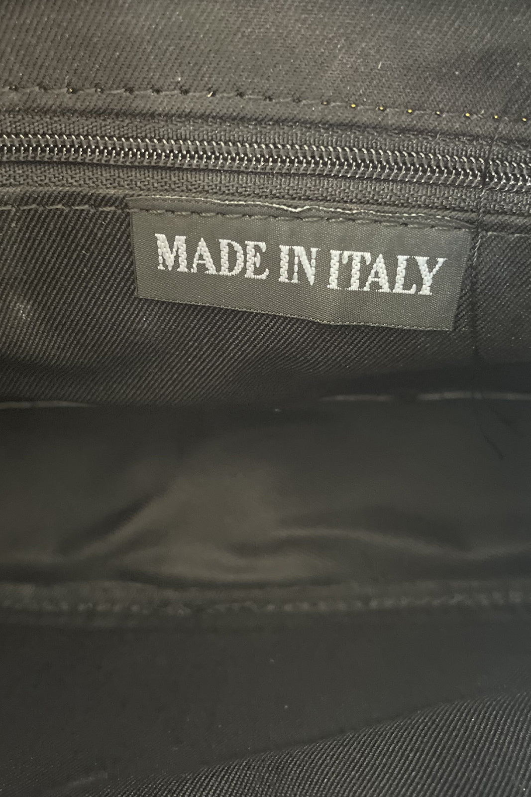 Pochette nera in vera pelle