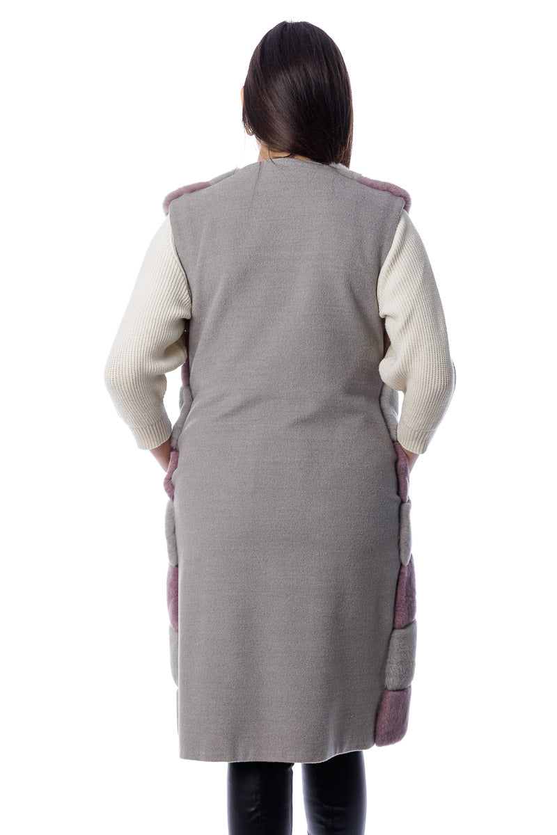 Smanicato in pelliccia donna Rex Cincilla rosa
