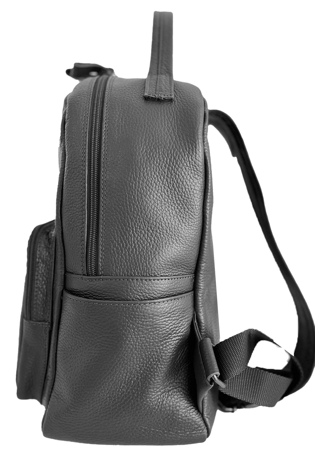 Zaino nero in pelle unisex