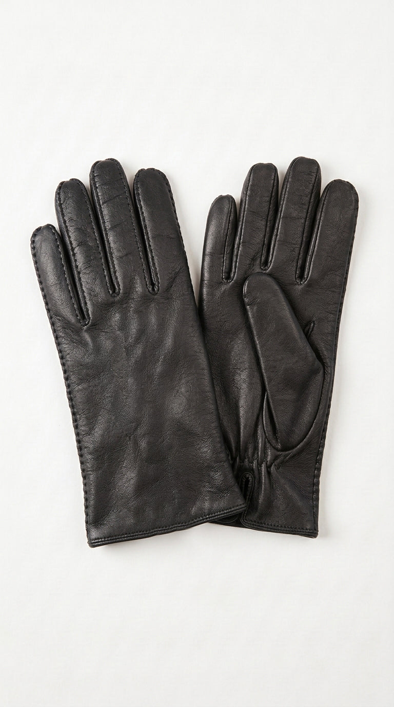 Guanto in vera pelle da donna nero TOUCH foderato in cashmire ELA