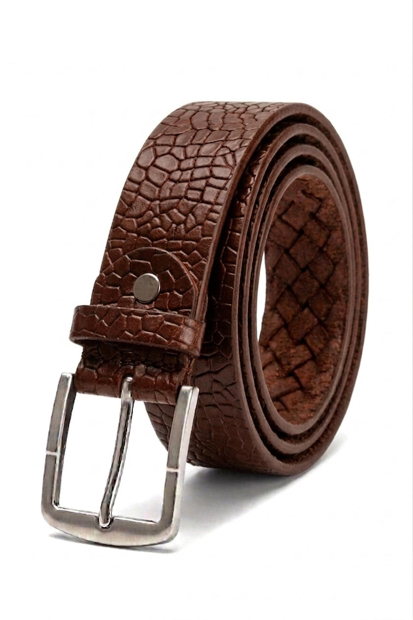 Cintura in vera pelle cuoio tartarugata