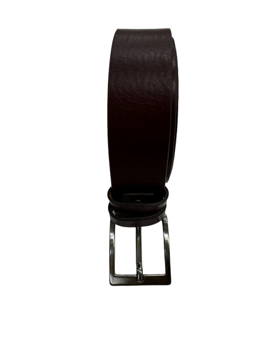 Cintura in vera pelle marrone vinaccia