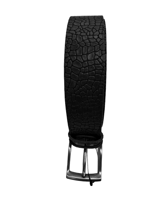 Cintura in vera pelle nera tartarugata